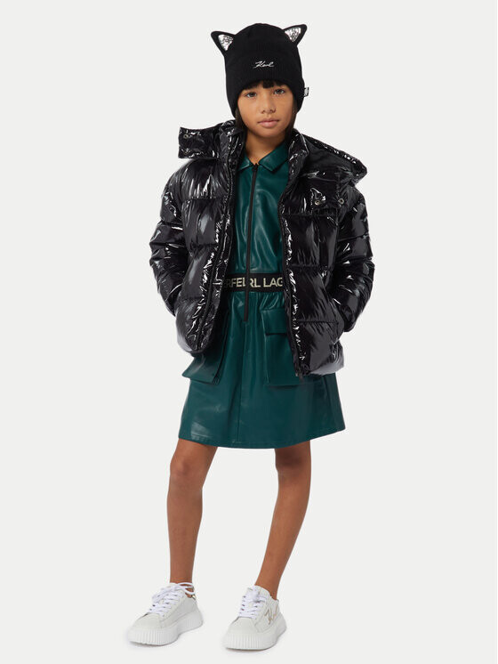 

Пуховик стандартного кроя Karl Lagerfeld Kids, черный