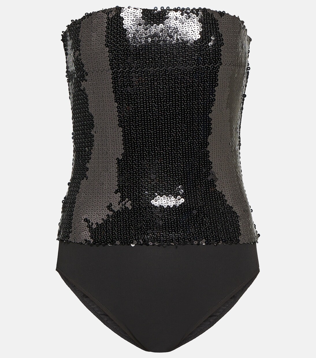 

Боди без бретелек с пайетками Alexandre Vauthier, черный