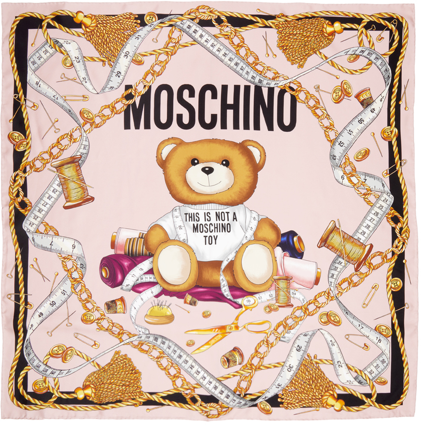 

Розовый шарф Sartorial Teddy Bear Fantasy Moschino