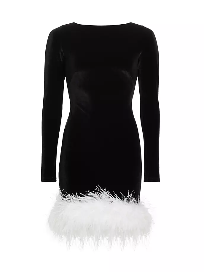 цена Приталенное мини-платье Adler с отделкой перьями The Bar, цвет noir
