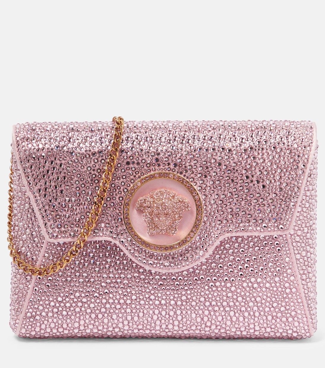 

Атласный клатч la medusa с декором Versace, розовый