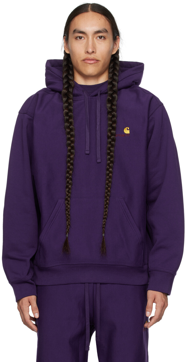 

Carhartt Work In Progress Фиолетовый худи с американским рисунком