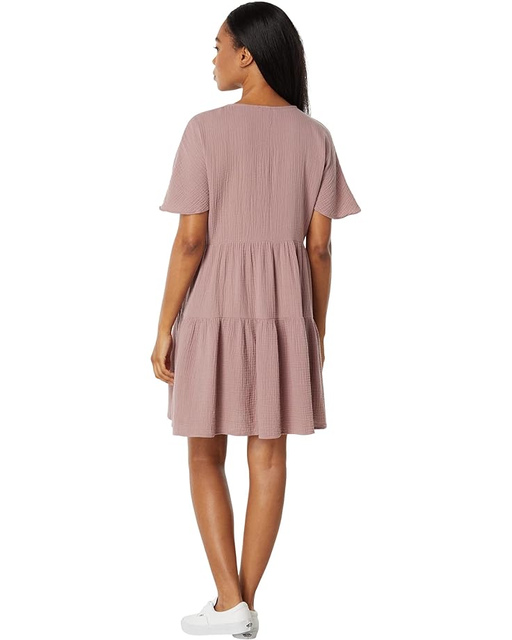 Платье Madewell Lightspun Popover Tiered Mini Dress, цвет Mauve Shadow