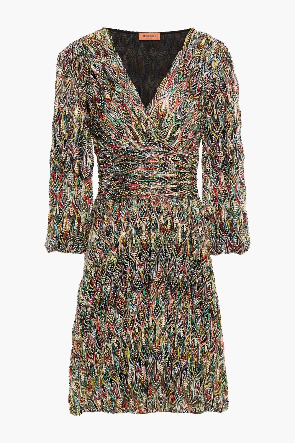 

Мини-платье крючком со сборками Missoni, черный