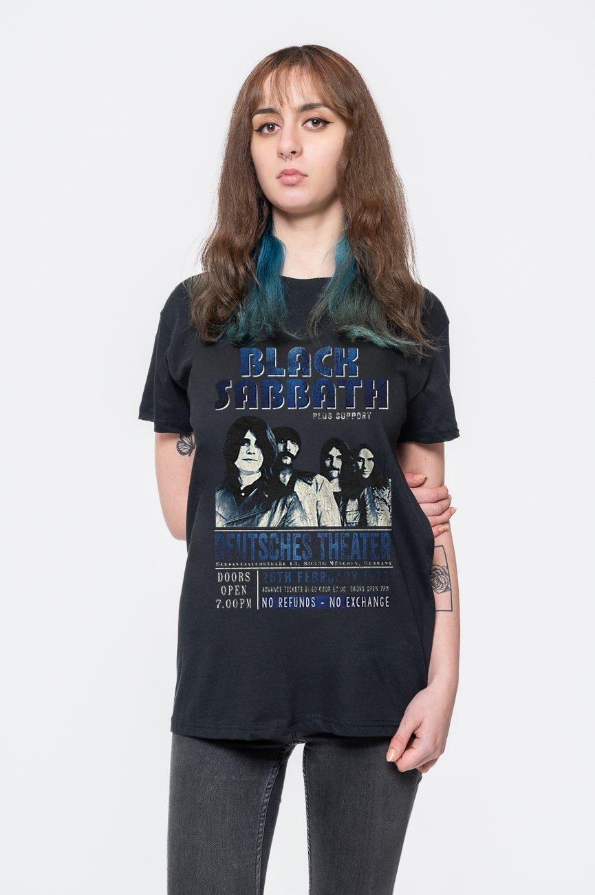 цена Эко-футболка с плакатом Deutsches Theater 73 Black Sabbath, черный