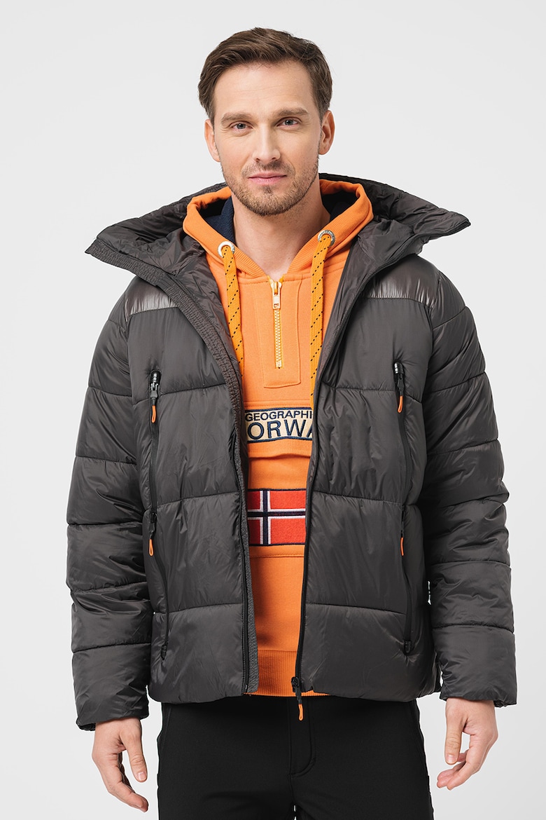 Стеганая зимняя куртка Bayoua с карманами на молнии Geo Norway, серый