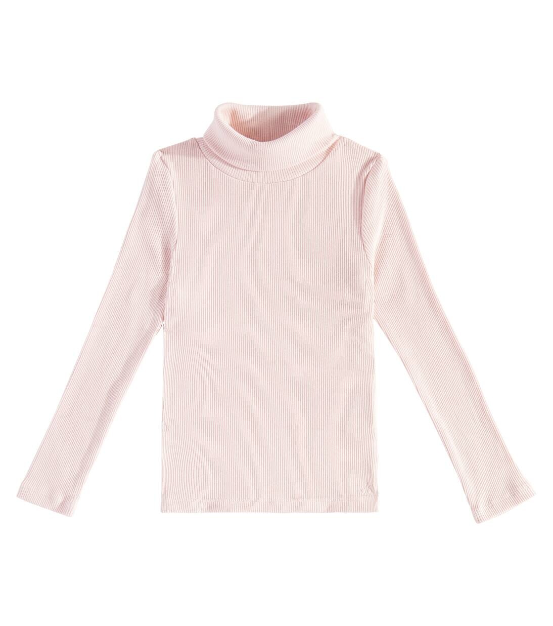 

Хлопковый свитер с высоким воротом Bonpoint, цвет rose fard