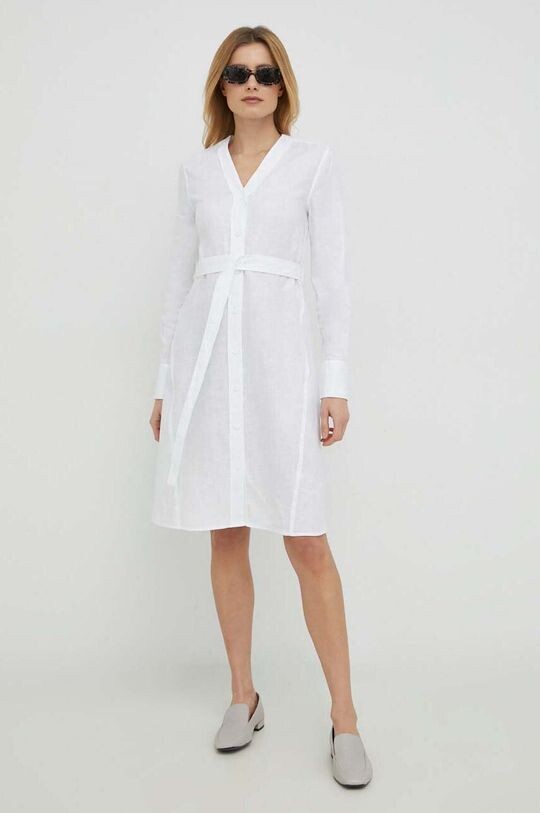 

Льняное платье Calvin Klein, белый