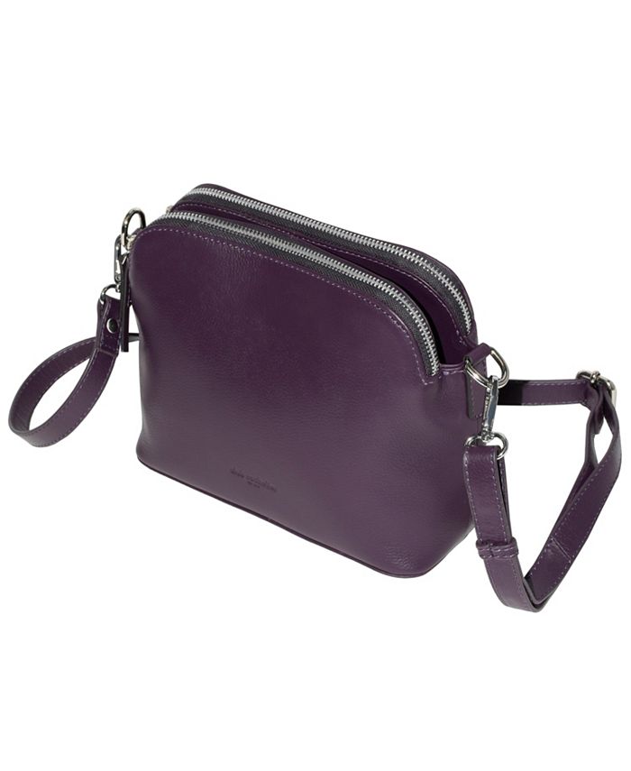 Женская кожаная сумка через плечо с двойной молнией Club Rochelier, фиолетовый фото