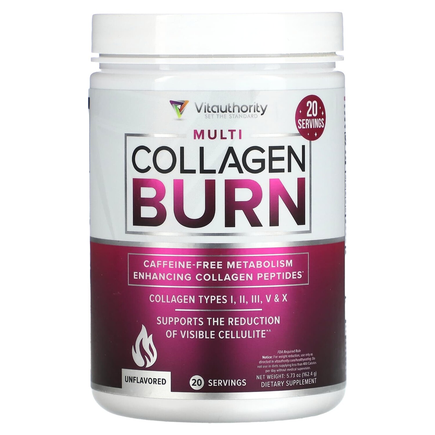 

Multi Collagen Burn, без добавок, 162,4 г (5,73 унции), Vitauthority