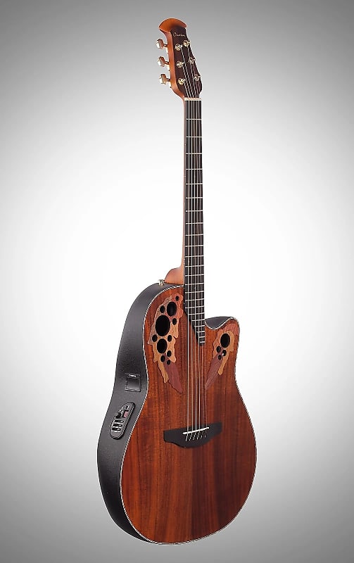 Акустическая гитара Ovation CE44P-FKOA Exotic Celebrity Elite Plus Selected Figured Top Mid-Depth Lyrachord Body Nato Neck 6-String Acoustic-Electric Guitar w/ABS Case