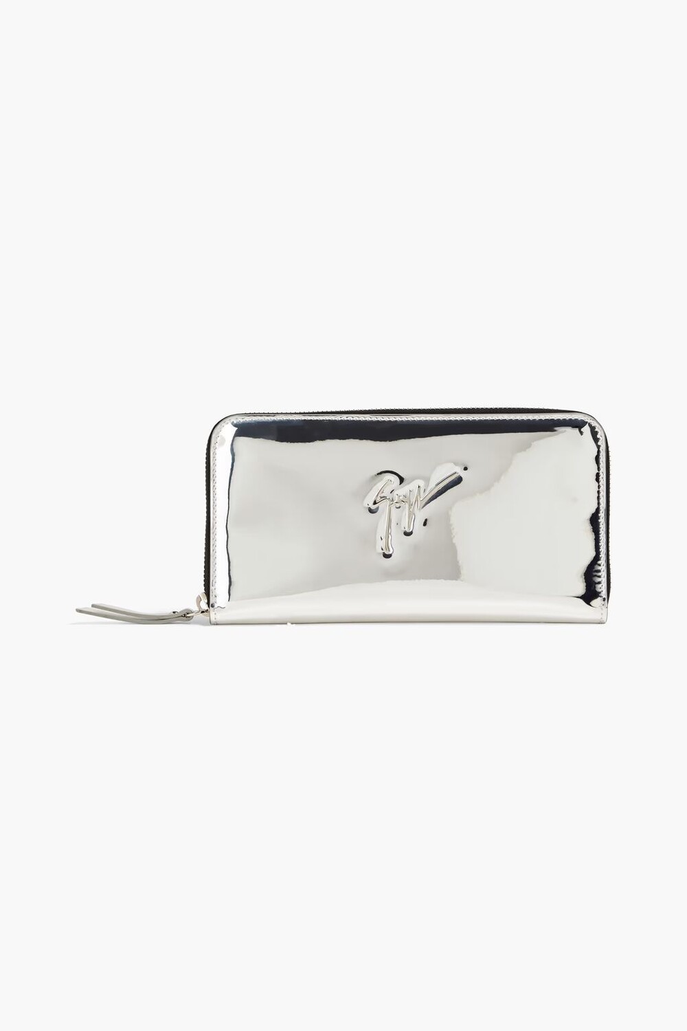 

Кошелек из зеркальной кожи Giuseppe Zanotti, серебро