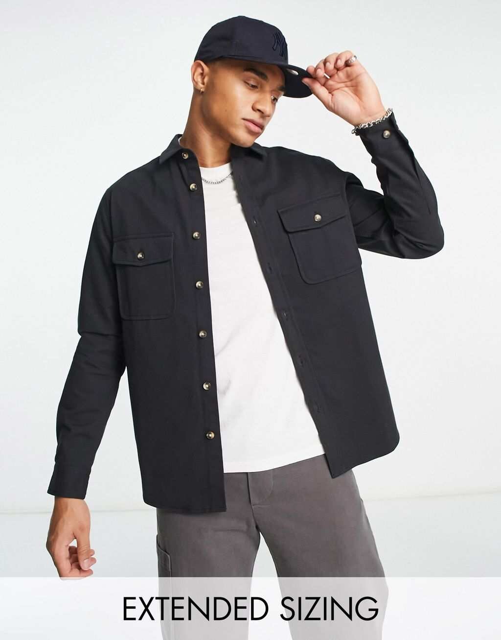 

Черная хлопковая куртка ASOS DESIGN, Черный