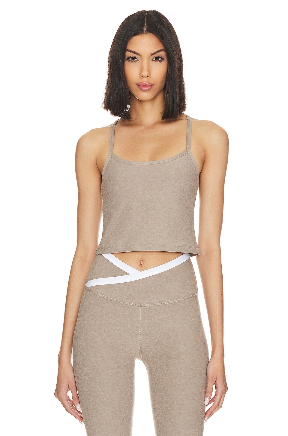 

Майка Beyond Yoga Spacedye Slim Racerback, цвет Birch Heather