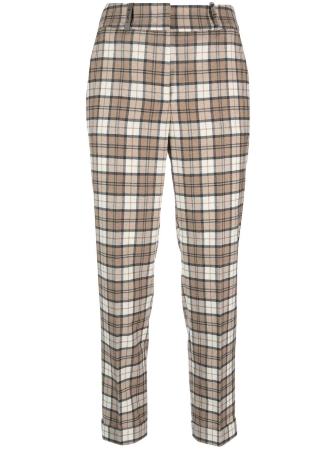 

Peserico check-pattern cropped trousers, коричневый