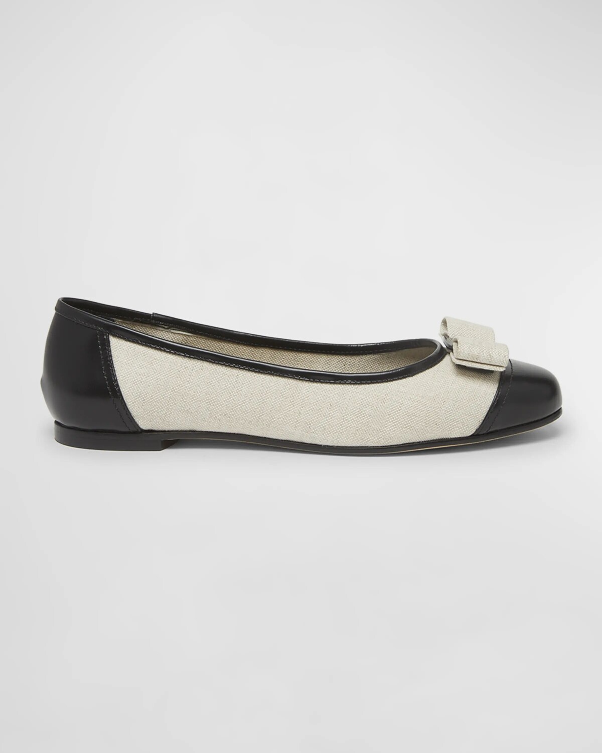 

Льняные балетки Varina с бантом Ferragamo, цвет Nero Naturale