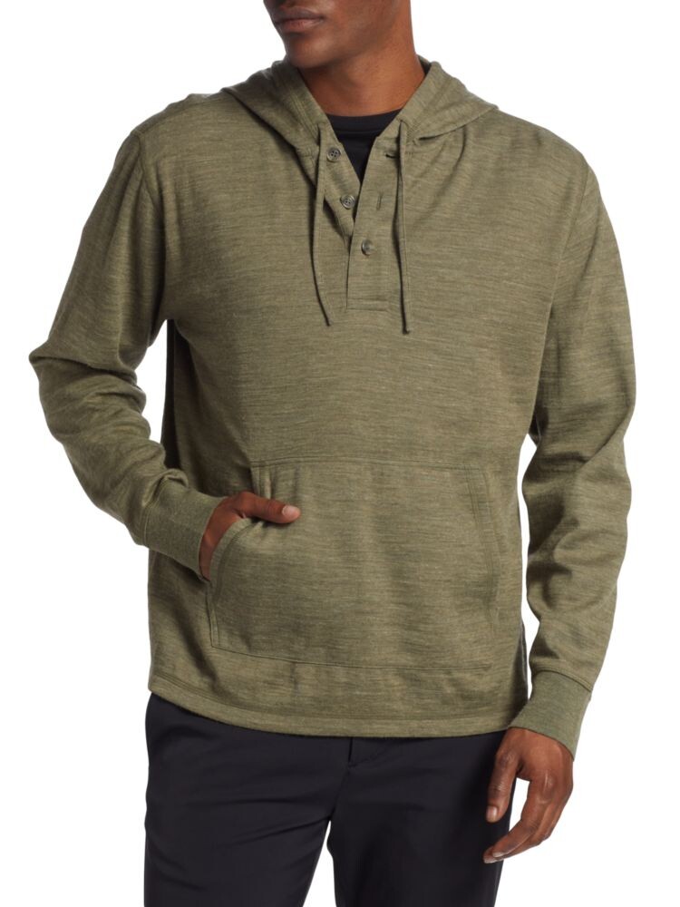 

Меланжевая толстовка Henley из смеси альпаки Saks Fifth Avenue, цвет Burnt Olive
