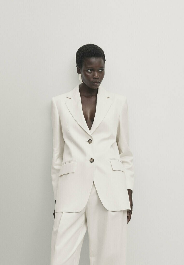 

Полупальто WITH POCKETS Massimo Dutti, цвет beige