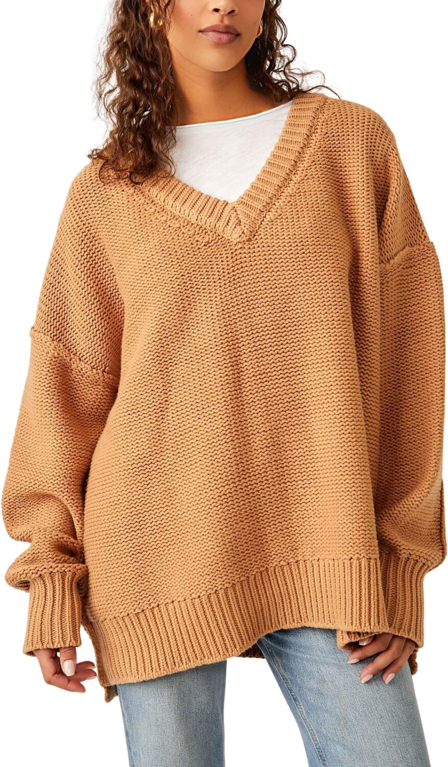 

Свитер Alli V-Neck Free People, цвет Camel