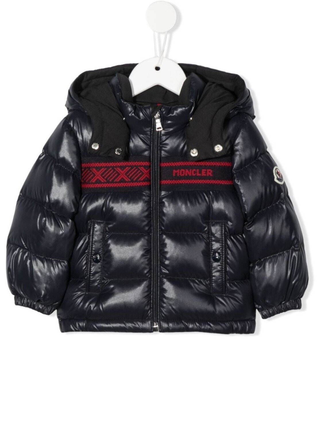 

Moncler Enfant пуховик с логотипом, синий