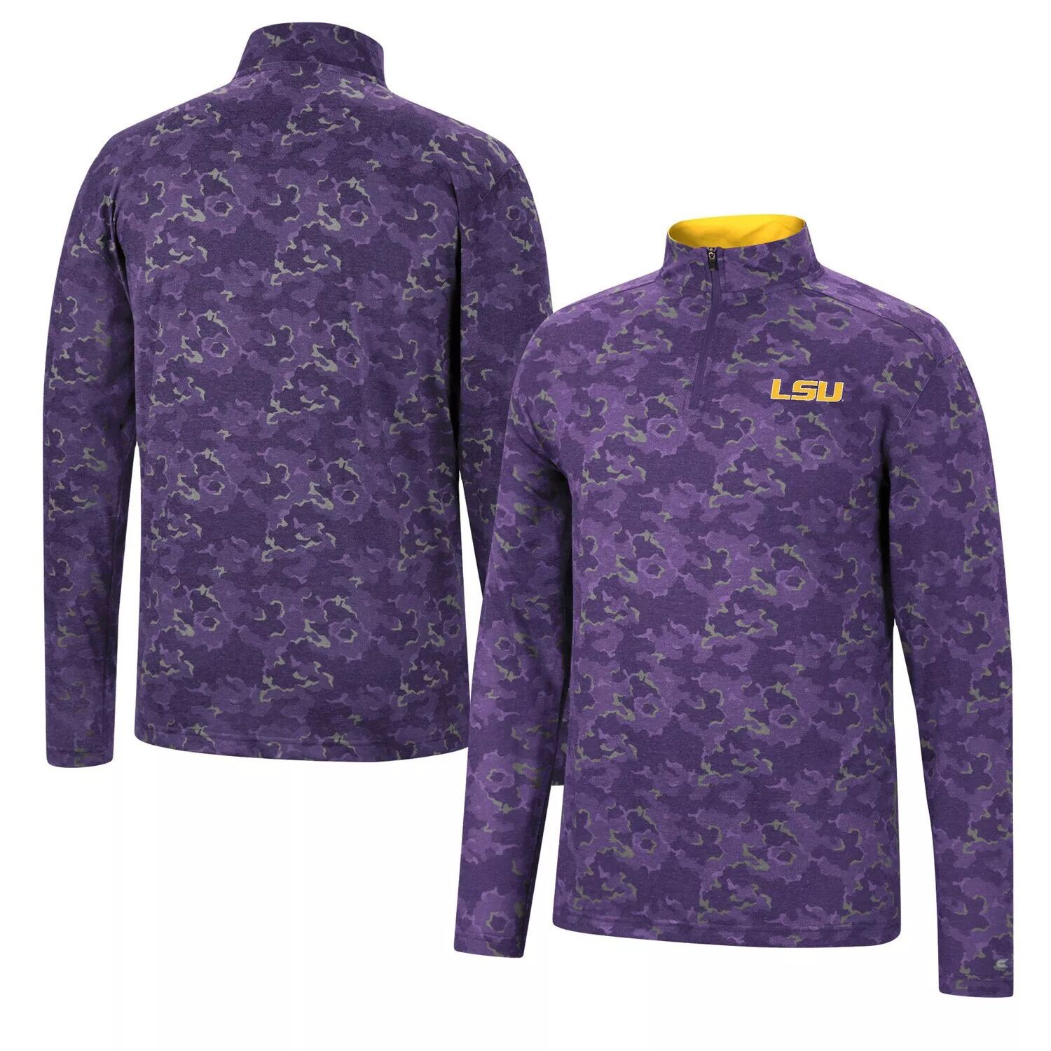 

Мужская фиолетовая куртка с молнией четверть LSU Tigers Tivo Colosseum, Фиолетовый
