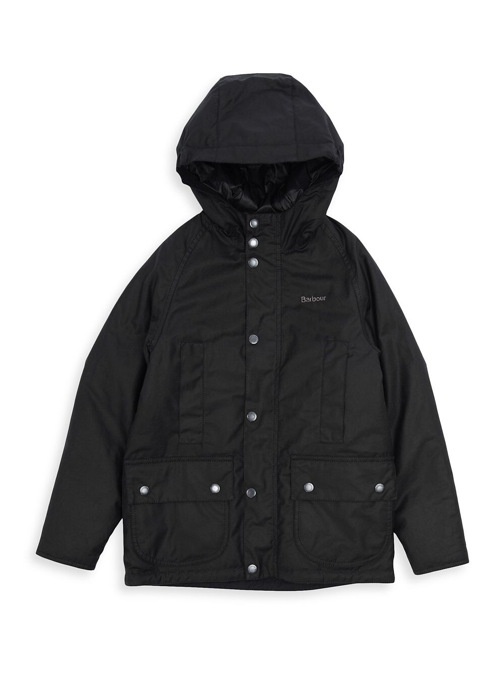 

Вощеная куртка Beaufort с капюшоном для маленьких мальчиков и мальчиков Barbour, черный