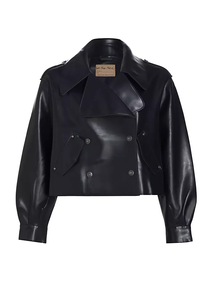 

Укороченный кожаный тренч Alexis Vegan Free People, черный