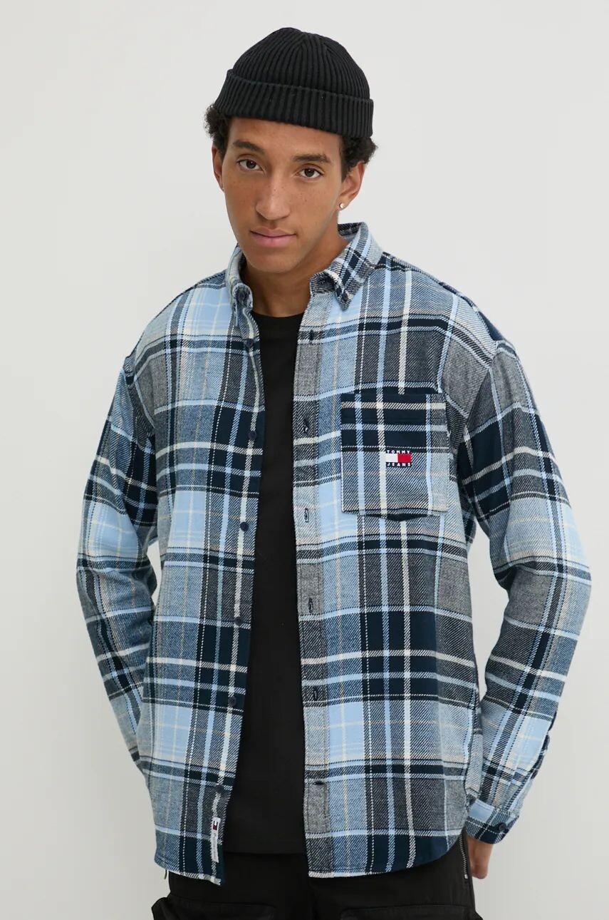 

Хлопковая рубашка Tommy Jeans, синий