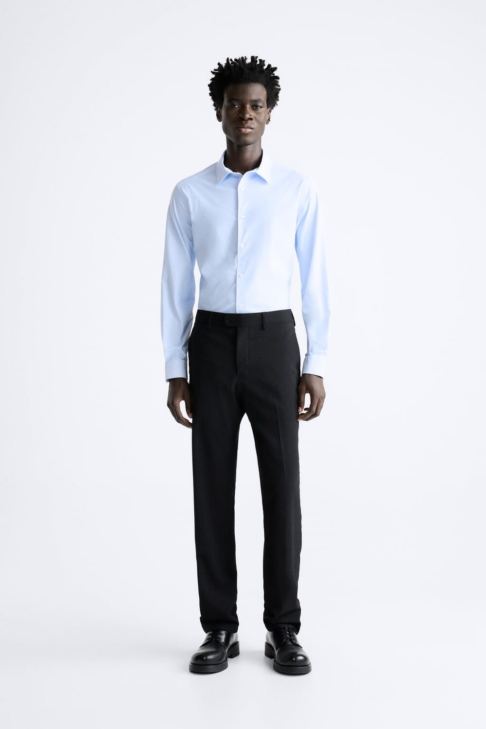 

Стрейч рубашка ZARA, синий