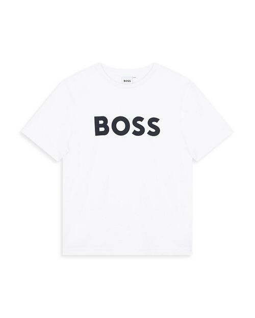 

Футболка с короткими рукавами и логотипом для мальчиков — Big Kid BOSS Kidswear, цвет White