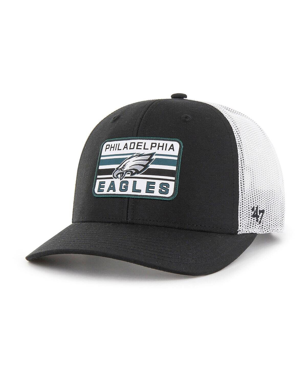 

Мужская регулируемая кепка дальнобойщика Philadelphia Eagles Drifter черного и белого цвета '47 Brand