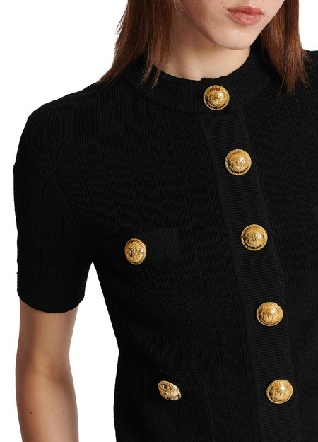 

Вязаный кардиган на пуговицах Balmain, темно-серый