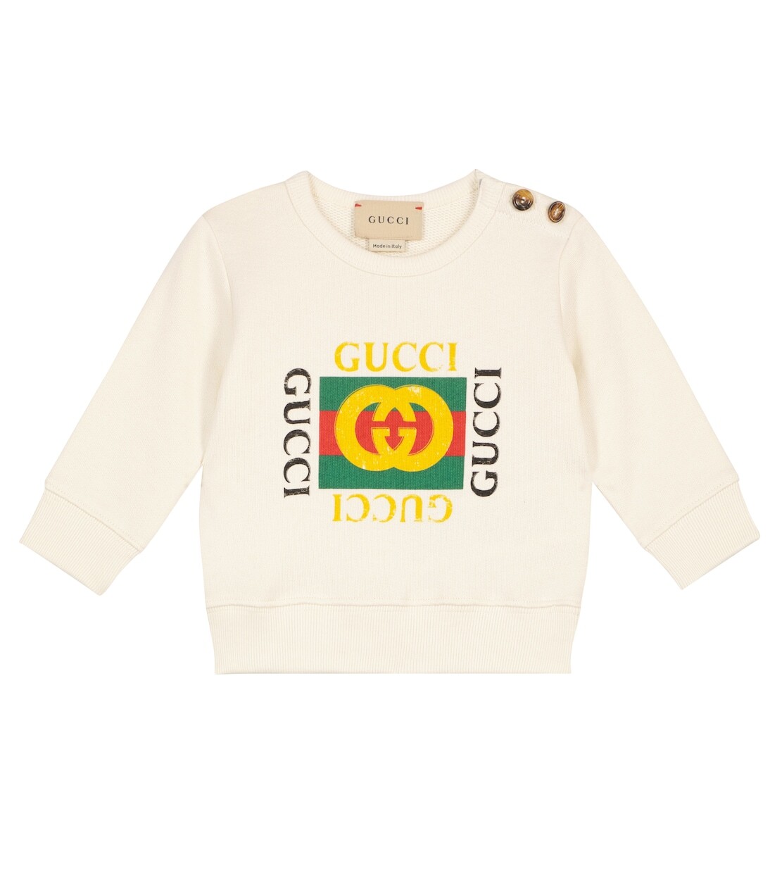 

Хлопковый свитер с логотипом baby Gucci Kids, белый