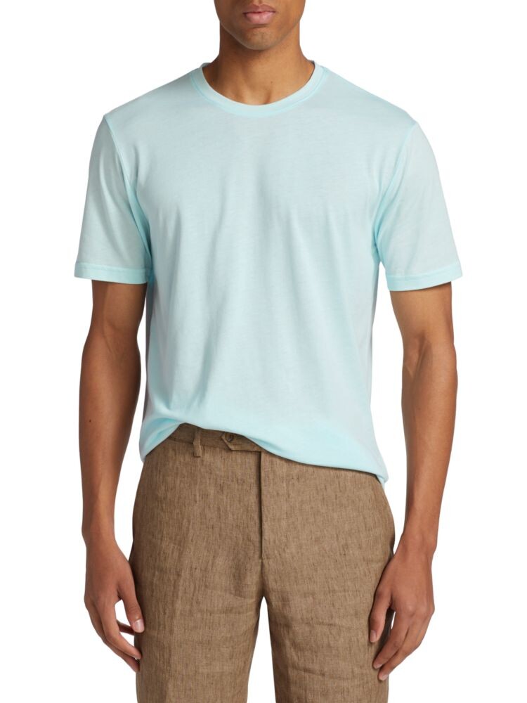 

Однотонная футболка из смесового хлопка Saks Fifth Avenue, цвет Color