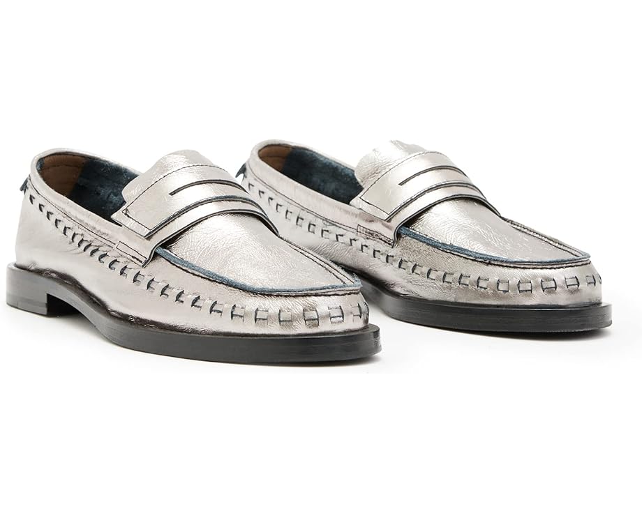 

Лоферы AllSaints Sofie Metallis Loafers, серебряный