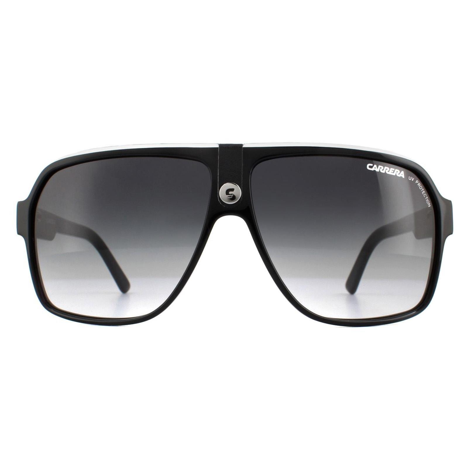 цена Черно-бело-серые солнцезащитные очки-авиаторы с градиентом Carrera, черный
