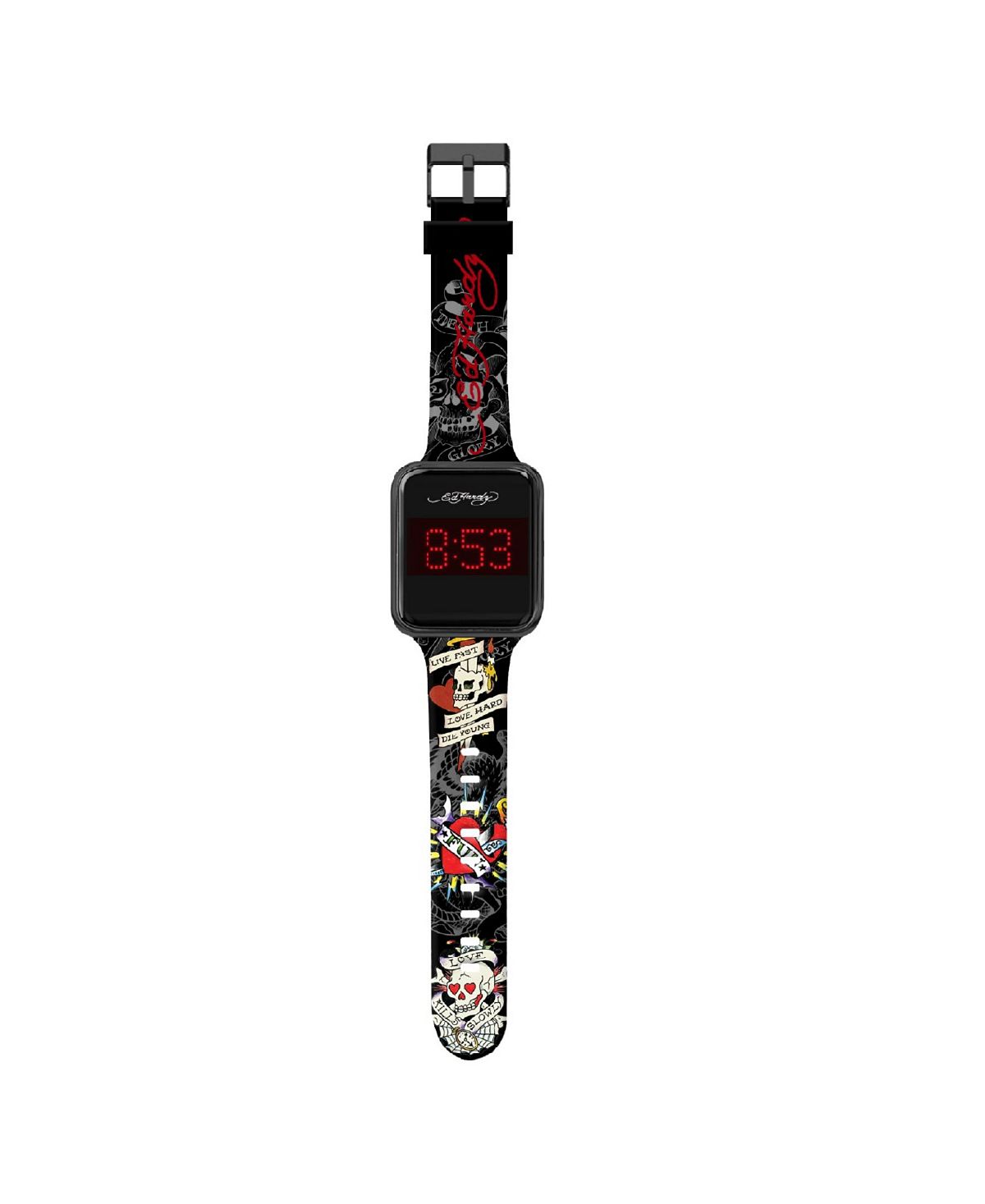 цена Мужские часы с разноцветным силиконовым ремешком 45 мм Ed Hardy