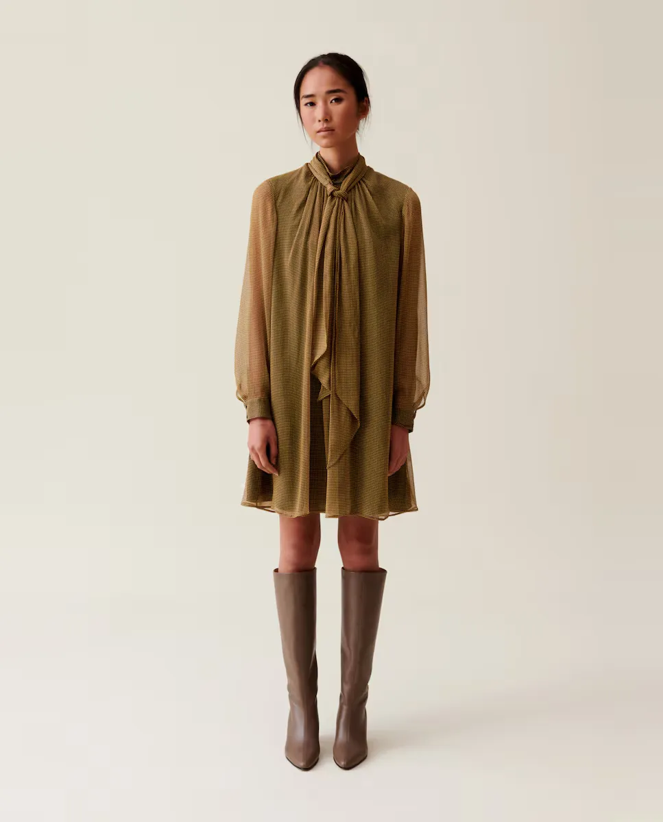 

Струящееся платье с бантом на шее Claudie Pierlot, желтый