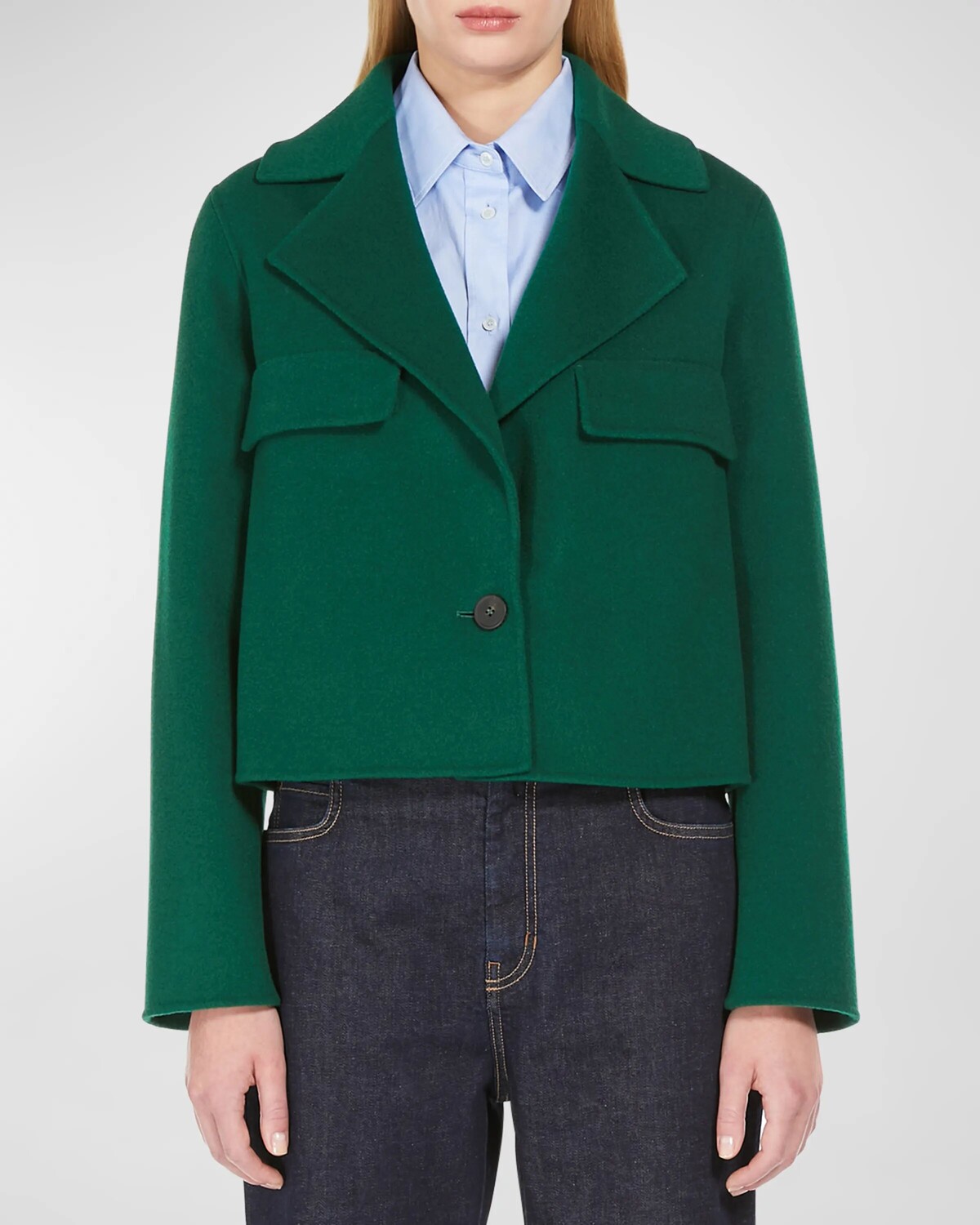 

Укороченная шерстяная куртка Kelly Weekend Max Mara, цвет Green
