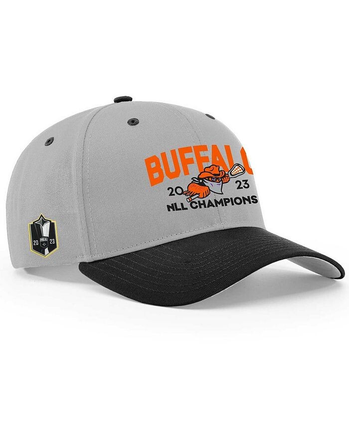 

Мужская и женская серо-черная регулируемая кепка с Snapback Buffalo Bandits 2023 NLL Cup Champions ADPRO Sports, серый