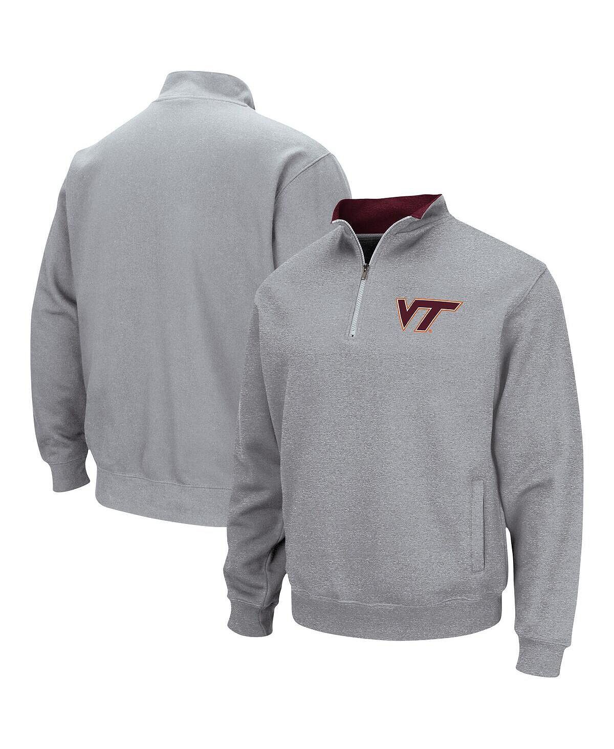

Мужская серая куртка с логотипом Virginia Tech Hokies Tortugas Team и молнией четверти с логотипом Colosseum