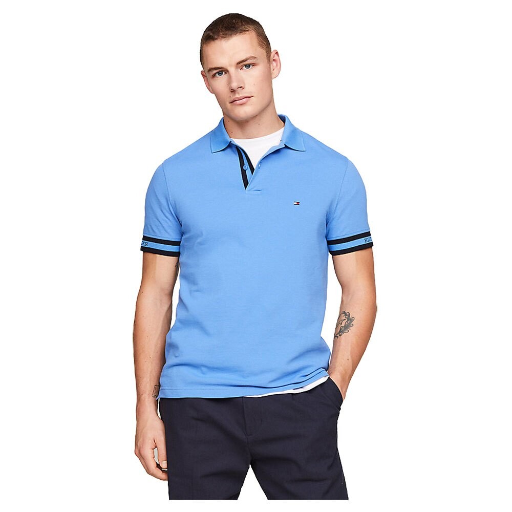 

Поло с коротким рукавом Tommy Hilfiger Monotype Cuff Slim Fit, синий