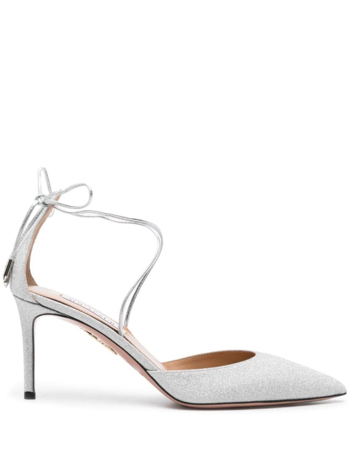 

Aquazzura туфли Cherry 75 с блестками, серебристый