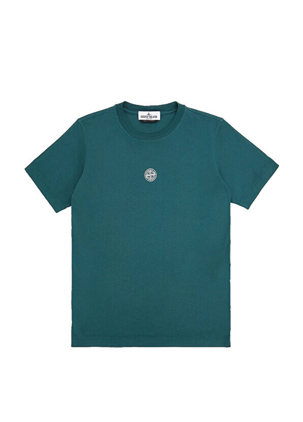 

Футболка для мальчика с зеленым логотипом Stone Island