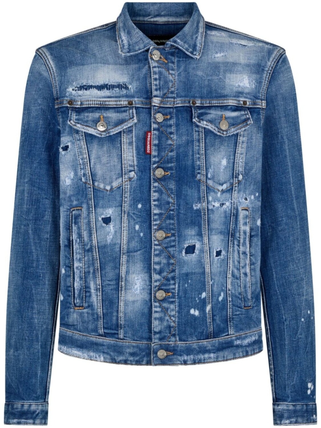 

Dsquared2 куртка из потертого денима, синий