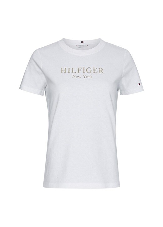 

Белая женская футболка с круглым вырезом Tommy Hilfiger