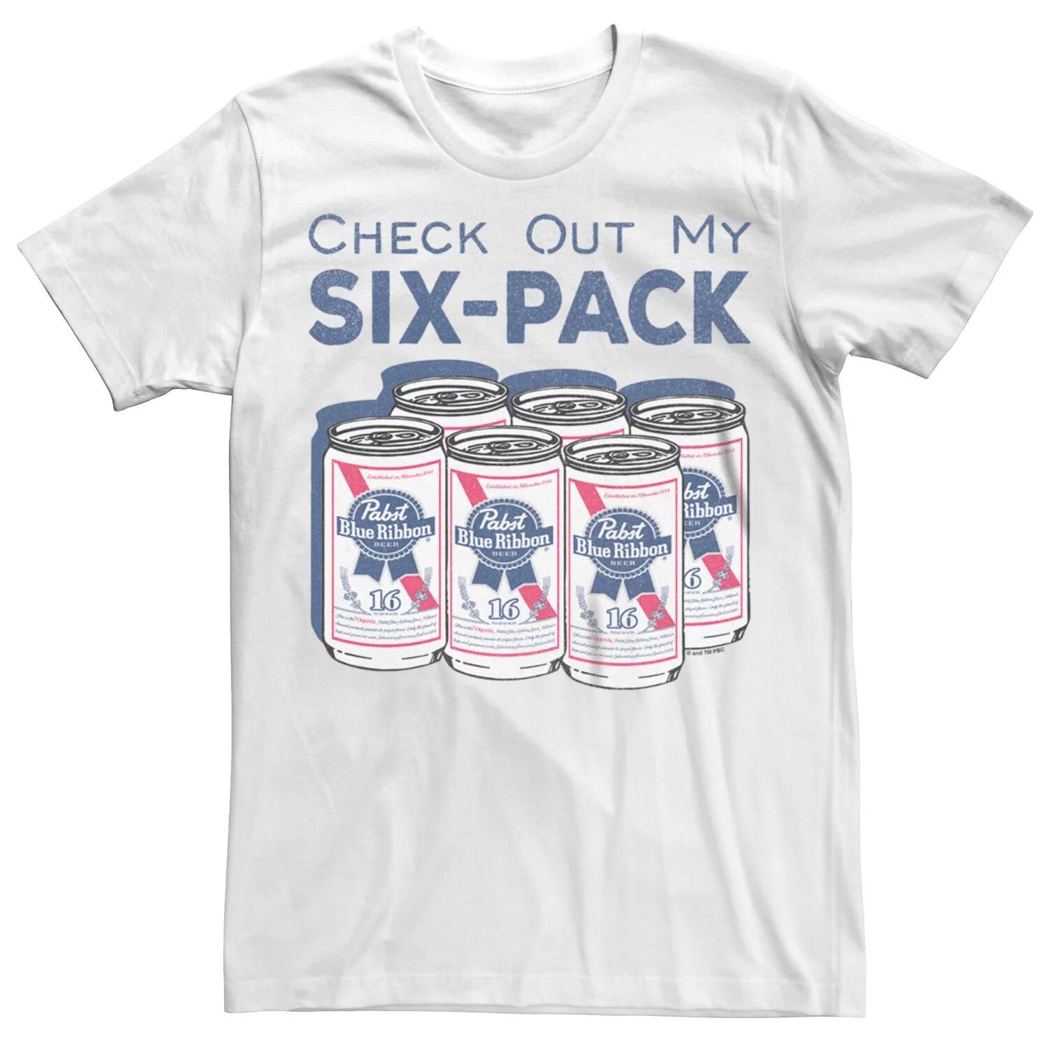 

Мужская футболка Pabst Blue Ribbon Check My Six Pack Licensed Character