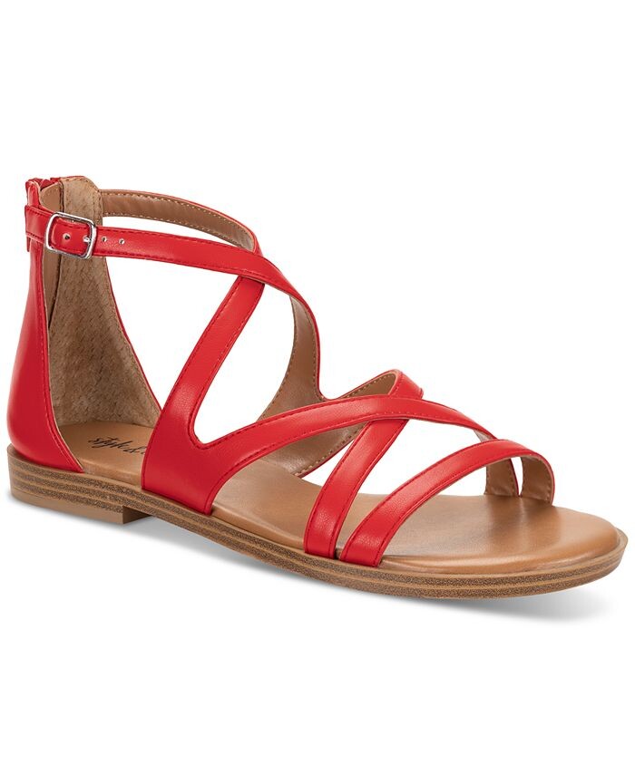 

Сандалии Shannaa Gladiator на плоской подошве Style & Co, красный