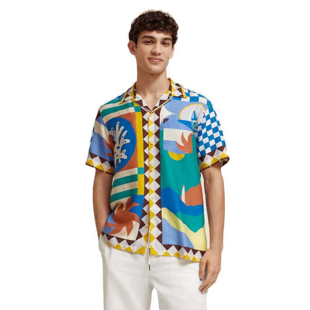 

Рубашка с коротким рукавом Scotch & Soda Tencel Panel, Разноцветный