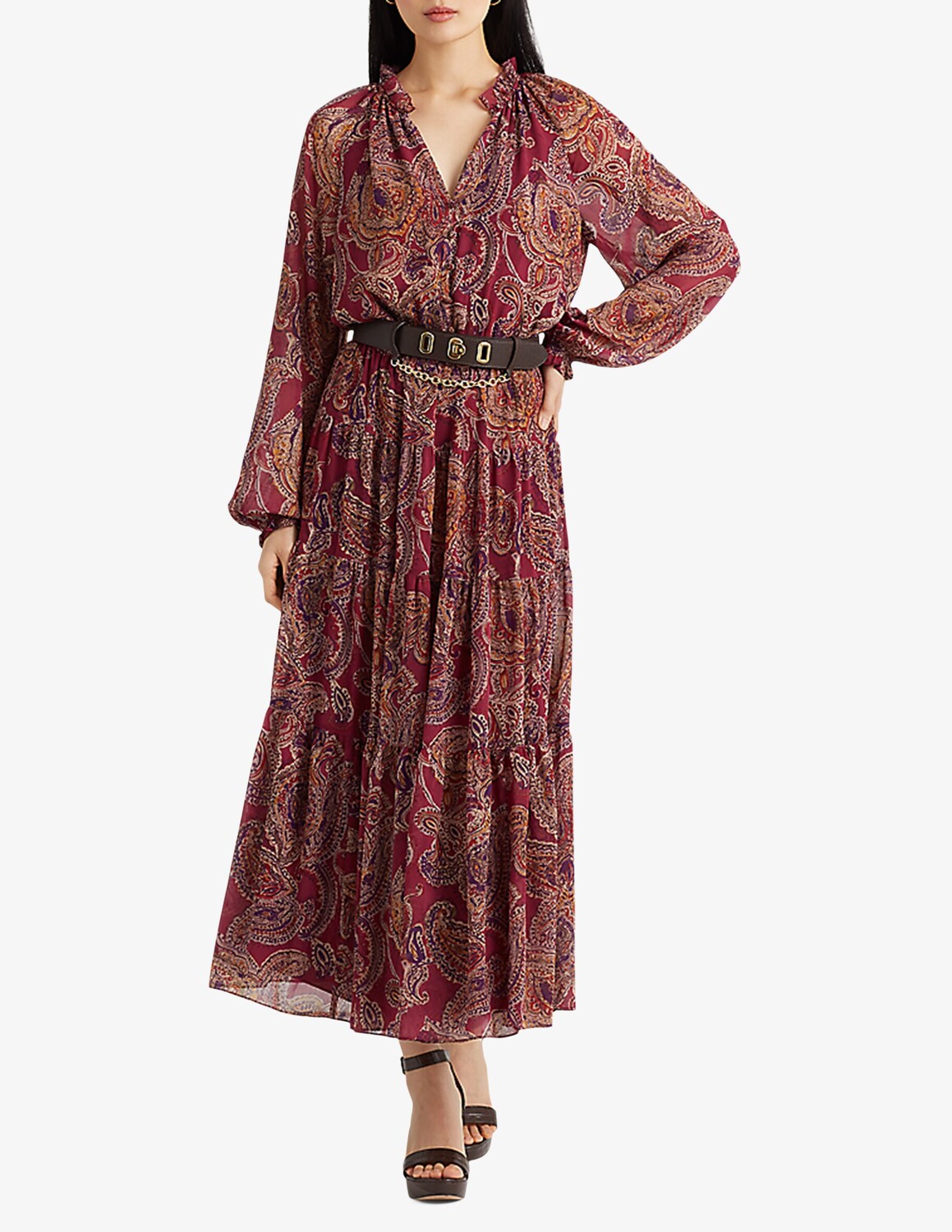 

Платье с длинными рукавами Lauren Ralph Lauren, красный